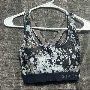 Under Armour Compression Sports Bra Gray Black Camo Medium(A232)&